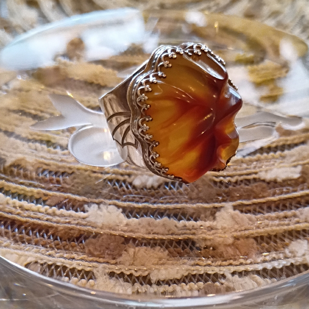Jay King Silver and Amber Ring